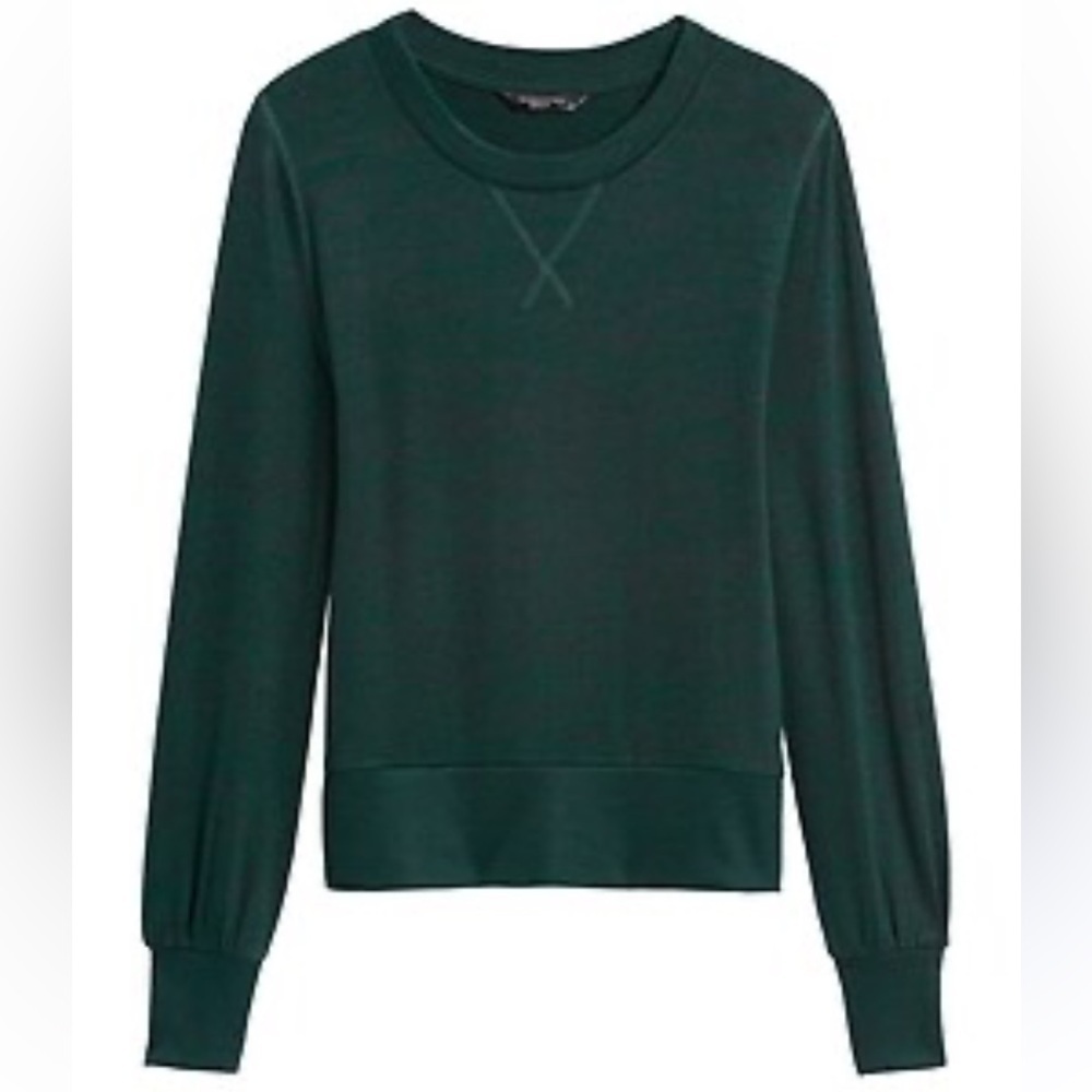 Banana Republic Luxespun balloon sleeve Top green XS